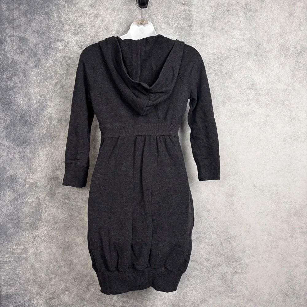 Victoria's Secret PINK Y2K Hooded Pullover Gray 3/4 Sleeve Sweatshirt Dress VTG - Picture 7 of 9